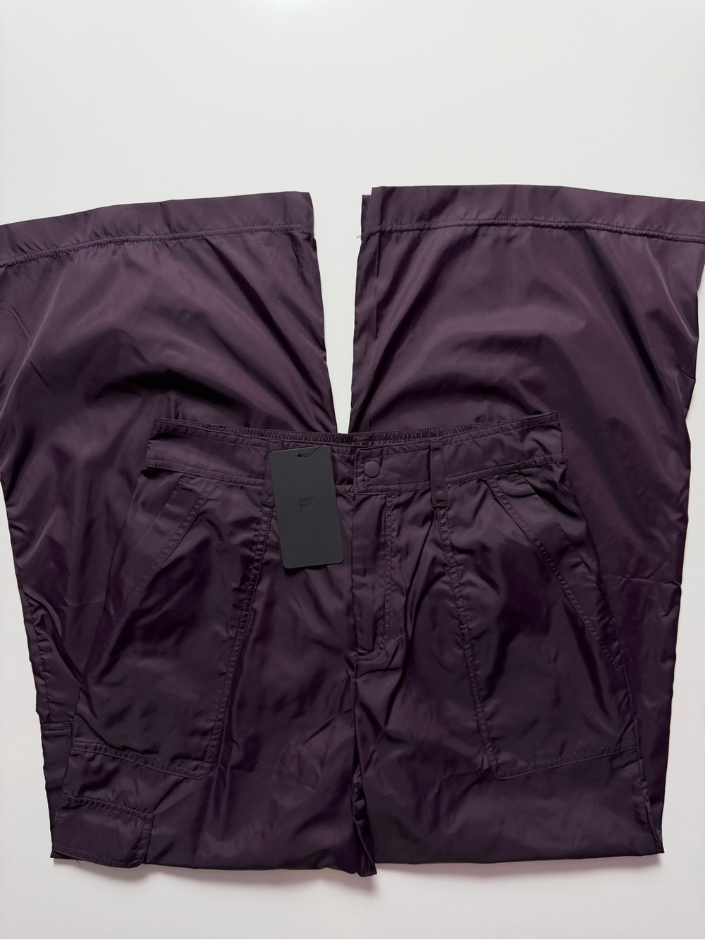 NWT Fabletics Cargo Wide Leg Pants, Deep Plum Purple, Size M